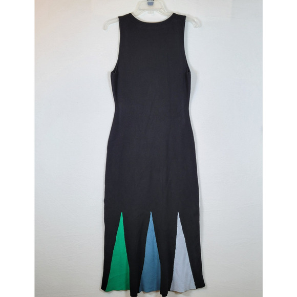 Rhode Womens Riley Maxi Pleated Ruffle Knit Tank Dress Size Medium Black Bodycon - Picture 9 of 10